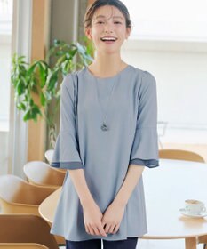 Tiaclasse 【新色追加】シフォンフレア袖チュニックブラウス