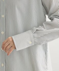 Green Parks バンドカラーストライプシャツ