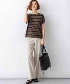 23区 リネンレーヨンストレッチ ワイドパンツ