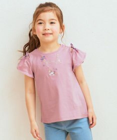 ANY KIDS 刺繍 オン・オフショルダー Tシャツ