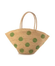 UNBILLION カシュカシュ cachecache / ドット柄ラフィアビッグトートバッグ カゴバッグ