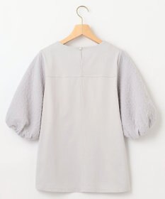 組曲 【洗える】レリーフスリーブジャージー カットソー