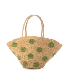 UNBILLION カシュカシュ cachecache / ドット柄ラフィアビッグトートバッグ カゴバッグ