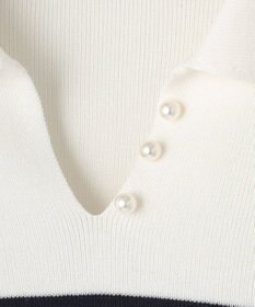 ANY SIS 【洗える】スキッパーポロ襟プルオーバー ニット