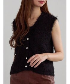 Te chichi 金釦ポケットシャギーニットベスト