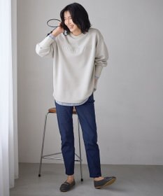 ANY L 【洗濯機可】エンブロイダリーロゴダンボールプルオーバー