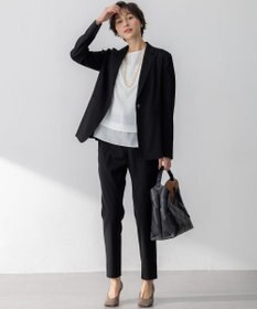 自由区　【洗える】リネンレーヨンストレッチ テーラードサマージャケット セール】 【セットアップ対応/洗える】リネンレーヨンストレッチ