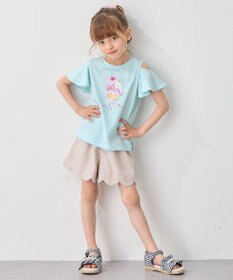 ANY KIDS 接触冷感 しろくま オフショルダー Tシャツ