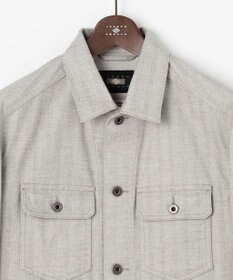 JOSEPH ABBOUD 【イタリア素材/ストレッチ】ヘリンボンモールスキンワーク ジャケット