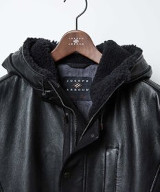 JOSEPH ABBOUD ベジタブルラムスキンレザーコート