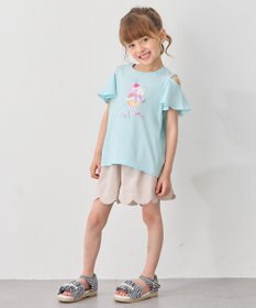 ANY KIDS 接触冷感 しろくま オフショルダー Tシャツ