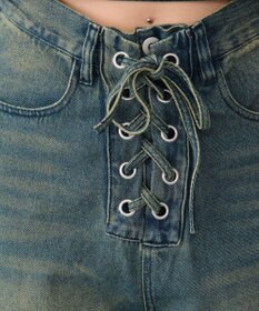 WEGO レースアップデニムパンツ