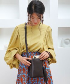 style code 【Ungrid/アングリッド】両アオリポケット付き縦長スリムポシェット 　スマホポーチミニショルダーバッグ