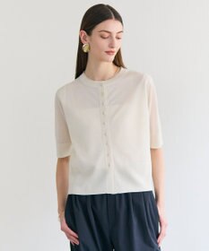BEIGE， MOISE / シアーニット　5分袖カーディガン