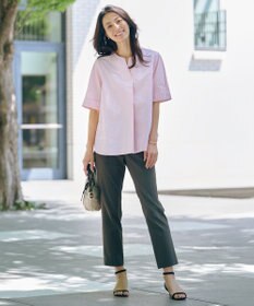 J.PRESS LADIES 【洗える】BEZ 空羽ストライプ クルーネック ブラウス