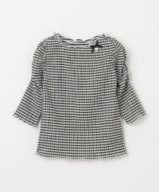 ANY KIDS シアー ギンガム 七分袖 Tシャツ