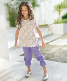 組曲 KIDS 【110-140㎝】フリルクロップ丈 パンツ