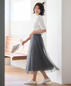 ANY 【ウエストゴム】シャイニーチュールスカート
