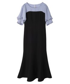 earth music&ecology パイピング衿付きドッキングワンピース