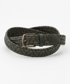 JOSEPH ABBOUD 【キングサイズ・伸びる】ダブルメランジレザーメッシュ ベルト