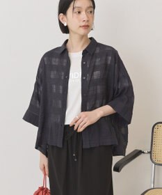 AMERICAN HOLIC シアーチェックショート丈シャツ
