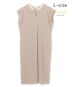 BEIGE， 【Lsize・セットアップ対応】CINDY / 配色ネック フレンチドレス