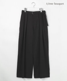 自由区 【カトリエムブーケ】Boucle de ceinture ワイドストレートパンツ ブラック
