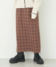 earth music&ecology チェックナロースカート