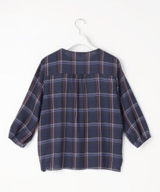 J.PRESS LADIES 【洗える】ハイツイストチェック ボートネック ブラウス