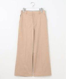 自由区 S 【UVカット・接触冷感・洗える】コットンサテンクロップド丈ワイドストレート パンツ