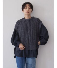 AMERICAN HOLIC ＳＥＴ　ボリュームスリーブシャツ＋ニットベスト