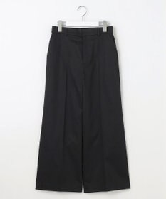自由区 S 【UVカット・接触冷感・洗える】コットンサテンクロップド丈ワイドストレート パンツ