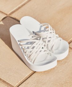 San-ai Resort（三愛水着楽園） レザーライク編みサンダル【San-ai Resort（サンアイリゾート）】