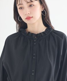 earth music&ecology 【イージーケア】TRキュプラダブルボタンフリルシャツ