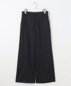 自由区 S 【UVカット・接触冷感・洗える】コットンサテンクロップド丈ワイドストレート パンツ