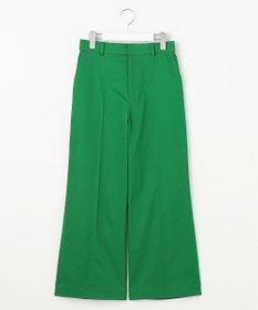 自由区 S 【UVカット・接触冷感・洗える】コットンサテンクロップド丈ワイドストレート パンツ