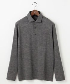 JOSEPH ABBOUD 【ふっくらあたたかウール100％】ウールダディポロシャツ