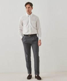 GOTAIRIKU ロングセラー【洗える/折り目加工/シワになりにくい/ウエストアジャスター】ウォッシャブル サマーウール100％パンツ_定番色(1タック)25年モデル