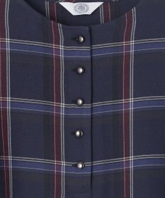 J.PRESS LADIES 【洗える】ハイツイストチェック ボートネック ブラウス