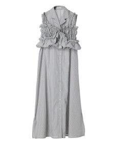 earth music&ecology ＳＥＴ２点シャーリングビスチェ×シャツワンピース