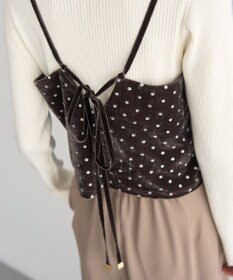 YECCA VECCA グリッタードットベロアオーバーキャミ