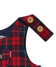 MIKI HOUSE HOT BISCUITS 【70-90cm】 チェック柄 オーバーオール