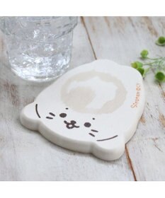 Mother garden しろたん 珪藻土 コースター 《 しろたん柄 / らっこいぬ柄 》 単品