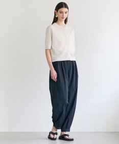 BEIGE， MOISE / シアーニット　5分袖カーディガン