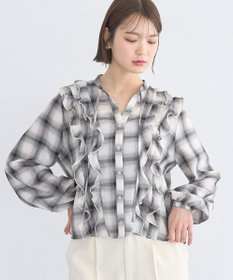 earth music&ecology フリルリボンブラウス