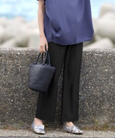 Tiaclasse 【日本製・新色追加・洗える・ストレッチ】エアシルキーワイドパンツ