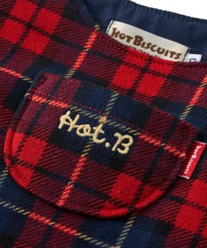MIKI HOUSE HOT BISCUITS 【70-90cm】 チェック柄 オーバーオール