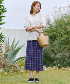 Tiaclasse 【洗える】カラミチェックスカート