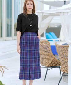 Tiaclasse 【洗える】カラミチェックスカート