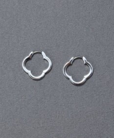 Phoebe 【金属アレルギー対応】フラワーワンタッチフープピアス　シルバー/サージカルステンレス